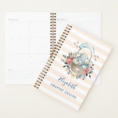 卵と花が入ったかごの中のかわいいかわいらしバニー プランナー手帳 (ディスプレー)