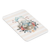 卵と花が入ったかごの中のかわいいかわいらしバニー マグネット (右側)