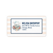 卵と花が入ったかごの中のかわいいかわいらしバニー ラベル (正面)