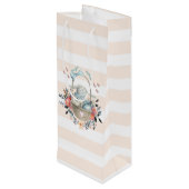 卵と花が入ったかごの中のかわいいかわいらしバニー ワインギフトバッグ (裏面アングル)