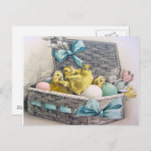 卵と花が入った籠 ポストカード (正面/裏面)