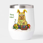 卵と花が咲くかわいいイースターウサギ (背面)