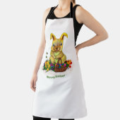 卵と花が咲くかわいいイースターウサギ エプロン (インサイチュ)