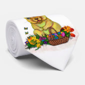 卵と花が咲くかわいいイースターウサギ ネクタイ (ロール)