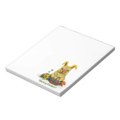 卵と花が咲くかわいいイースターウサギ ノートパッド (回転)