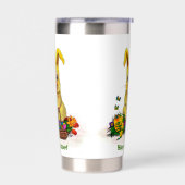 卵と花が咲くかわいいイースターウサギ 保温保冷タンブラー (左面)