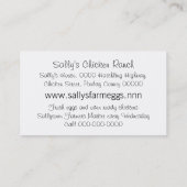 卵に坐っているカラフルなヴィンテージの鶏 名刺 (裏面)