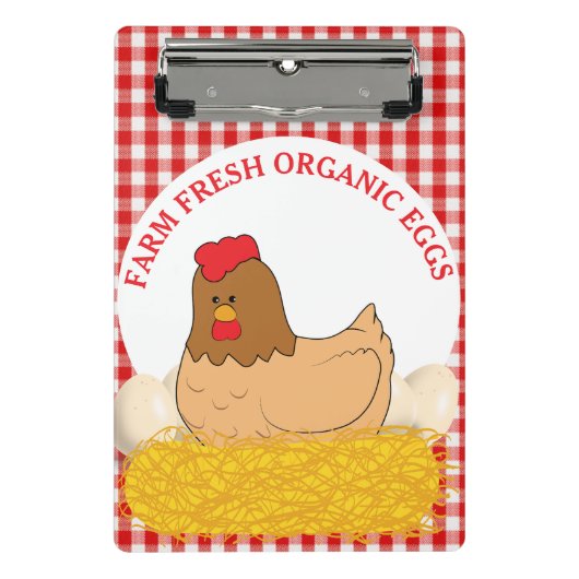 卵に生オーガニック鶏を育てる ミニクリップボード (正面)