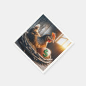 卵に緑のドル記号 スタンダードカクテルナプキン (角)