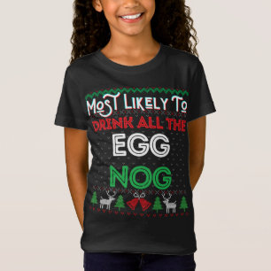 卵のいやらしい醜いクリスマを飲み干す可能性が最も高い Tシャツ