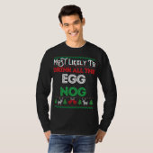 卵のいやらしい醜いクリスマを飲み干す可能性が最も高い Tシャツ (正面フル)