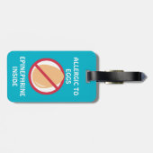 卵のアレルギーのてんとう虫の医学の注意深いラベル ラゲッジタグ (裏面横)