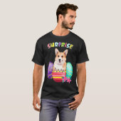 卵のイースタードッグとコルギバニー Tシャツ (正面フル)