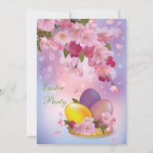 卵のイースター美しい花及びパーティー 招待状 (正面)