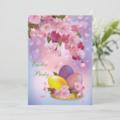 卵のイースター美しい花及びパーティー 招待状 (スタンド正面)