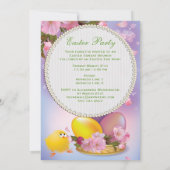 卵のイースター美しい花及びパーティー 招待状 (裏面)
