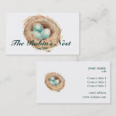 卵のカスタムな名刺が付いているロビンの巣 名刺 (正面/裏面)