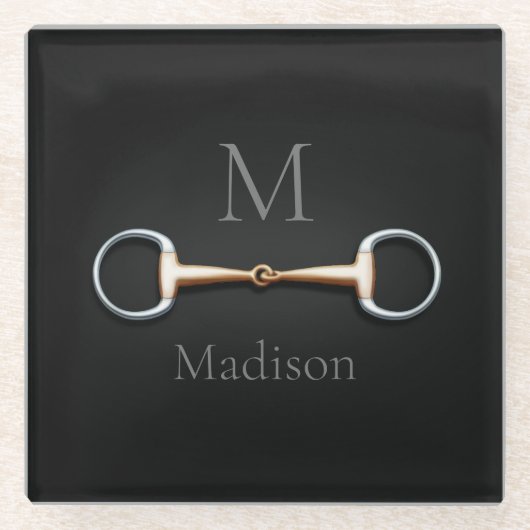 卵のカタツムリモノグラムのビット馬術 ガラスコースター (正面)