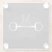 卵のカタツムリモノグラムのビット馬術 ガラスコースター (裏面)