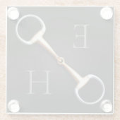 卵のカタツムリモノグラムのビット馬術 ガラスコースター (裏面)