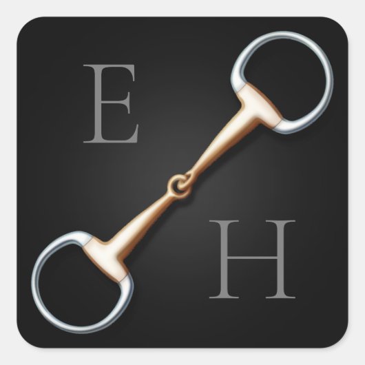 卵のカタツムリモノグラムのビット馬術 スクエアシール (正面)