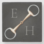 卵のカタツムリモノグラムのビット馬術 ストーンコースター (正面)