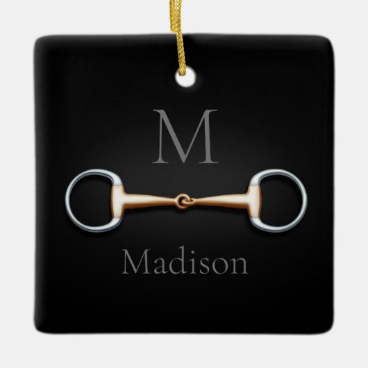 卵のカタツムリモノグラムのビット馬術 セラミックオーナメント (正面)