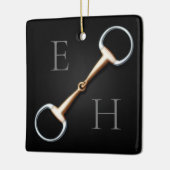 卵のカタツムリモノグラムのビット馬術 セラミックオーナメント (左)