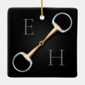 卵のカタツムリモノグラムのビット馬術 セラミックオーナメント (裏面)