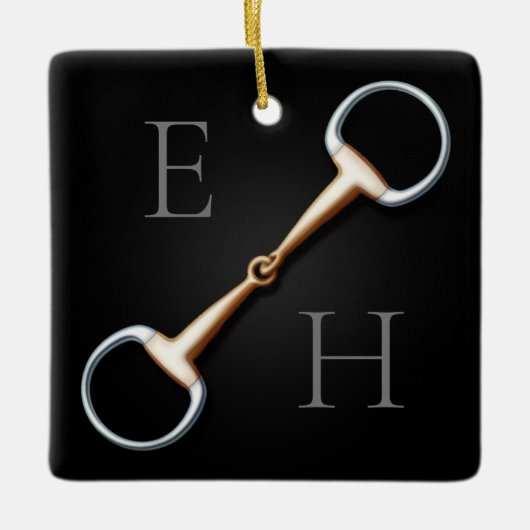 卵のカタツムリモノグラムのビット馬術 セラミックオーナメント (正面)