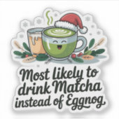 卵のクリスマスの代わりに抹茶を飲む可能性が最も高い シール (正面)