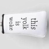 卵のトレンおもしろいグユーモアこの黄身は目覚めた ゴルフヘッドカバー (正面)