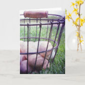 卵のバスケットすべての行事グリーティング カード (黄色い花)