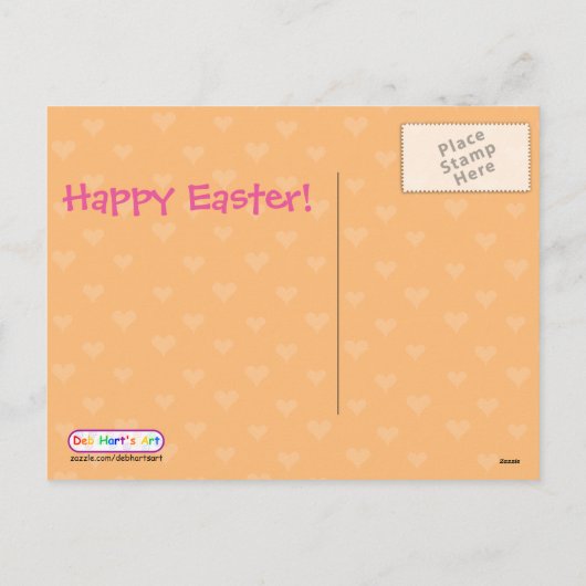 卵のバスケットの民芸イースターのコーギー及び友人 シーズンポストカード (裏面)