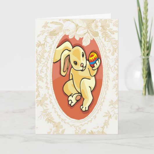 卵のバニーのイースターカードを賞賛する シーズンカード (正面)