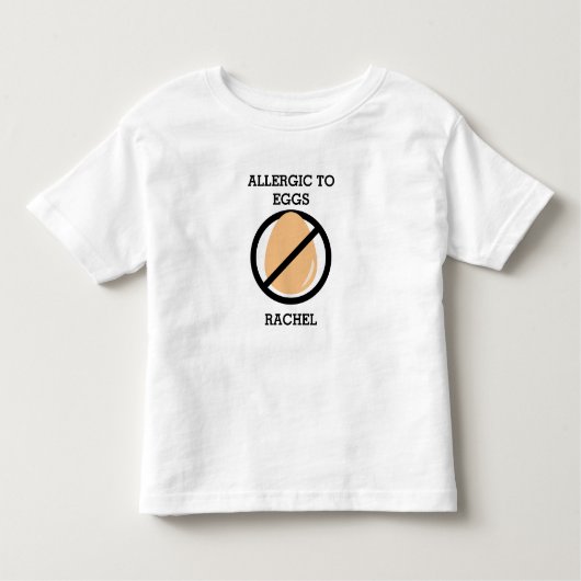 卵のパーソナライズな子供にアレルギー卵無し トドラーTシャツ (正面)
