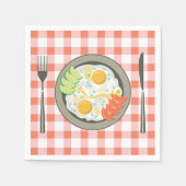 卵のフライをプレート紙ナプキン スタンダードカクテルナプキン (正面)