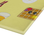 卵のフライ、ベーコン、ワッフル、オレンジジュース カッティングボード (角)