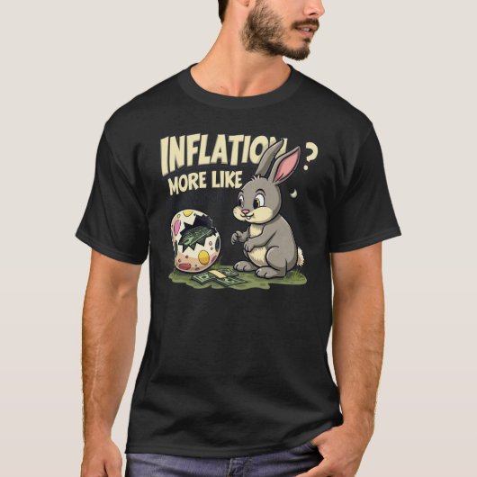 卵のフレーションおもしろいイースターインフレ Tシャツ (正面)
