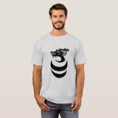 卵のワイシャツの黒いドラゴン Tシャツ (正面フル)