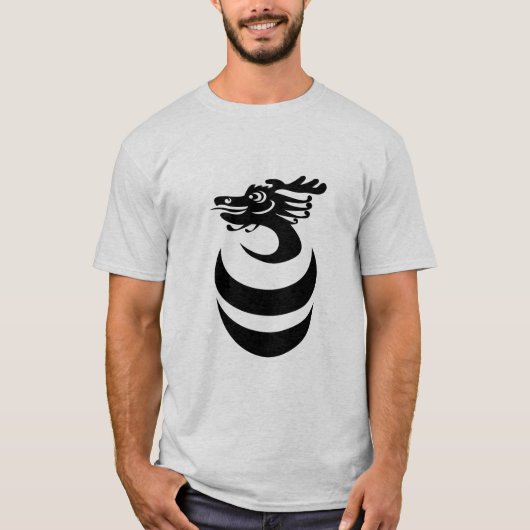 卵のワイシャツの黒いドラゴン Tシャツ (正面)