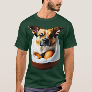 卵の中の犬おもしろい1 Tシャツ