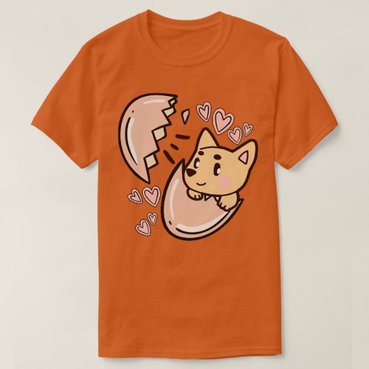 卵の中の犬かわいい犬の卵1 Tシャツ (デザイン正面)