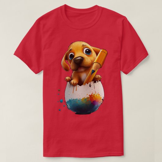 卵の中の犬 Tシャツ (デザイン正面)