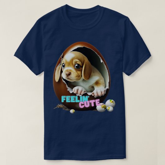 卵の中の犬 Tシャツ (デザイン正面)