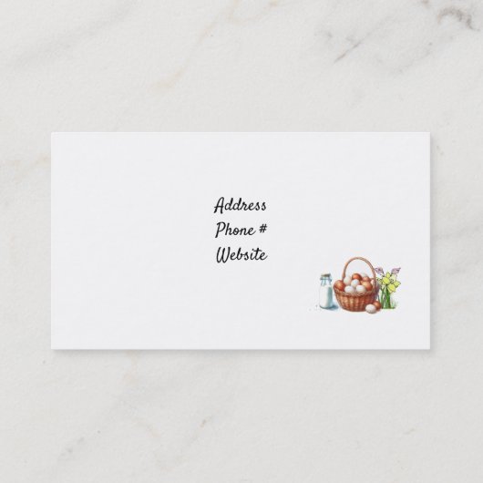 卵の乳及び農産物の名刺 名刺 (裏面)