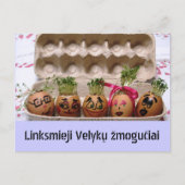 卵の人々のリトアニア人のイースターメリーな郵便はがき シーズンポストカード (正面)