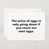 卵の値段は数え切れもしだ ポストカード (正面/裏面)