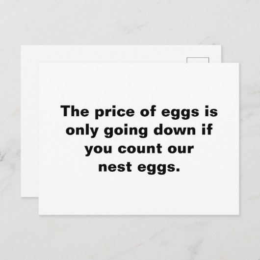 卵の値段は数え切れもしだ ポストカード (正面/裏面)