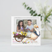 卵の写真のイースターカードを持つガチョウ 招待状 (スタンド正面)